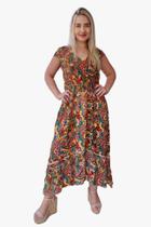 Vestido Feminino Indiano Regata Trapézio Longo Plus Size-5001 Vestido Feminino Indiano Regata Trapézio Longo Plus Size-5001
