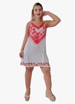 Vestido Feminino Indiano Tipo Trapézio Alça C/ Regulagem Bordado-cod.1220