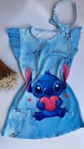 Vestido Feminino Infanti Lilo Stich Veste 4 a 7 Anos