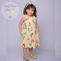 Vestido feminino infantil alça com laços