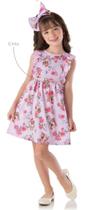 Vestido feminino infantil estampado Tam 4/6/8/10