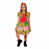 Vestido Feminino Infantil Festa Junina Caipirinha Com Bolerinho Vestido Feminino Infantil Festa Junina Caipirinha Com Bolerinho