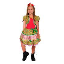 Vestido Feminino Infantil Festa Junina Caipirinha Com Bolerinho