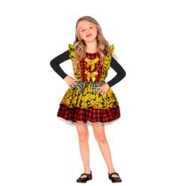 Vestido Feminino Infantil Festa Junina Caipirinha Girassol P