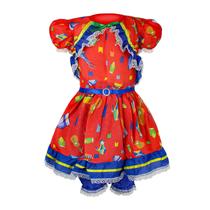Vestido Feminino Infantil Festa Junina Com Culote