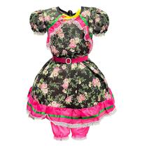 Vestido Feminino Infantil Festa Junina Com Culote Vestido Feminino Infantil Festa Junina Com Culote