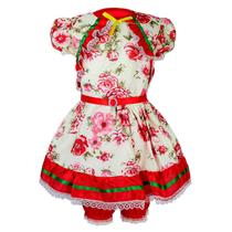 Vestido Feminino Infantil Festa Junina Com Culote Vestido Feminino Infantil Festa Junina Com Culote