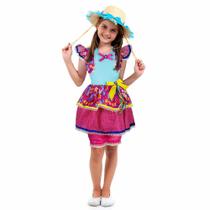 Vestido Feminino Infantil Para Festa Junina Com Culote e Bolero