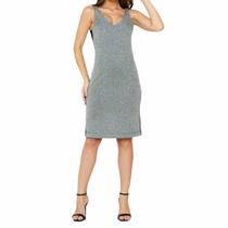 Vestido Feminino Infini Lurex Prata - S93573