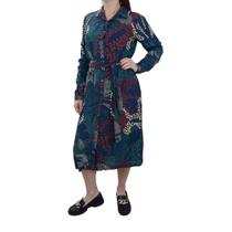 Vestido Feminino Infini Viscose Midi Estampado Marinho - 938