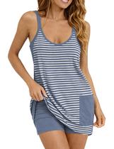 Vestido feminino IQSQSQ, atlético, sem mangas, Hot Shot com shorts Vestido feminino IQSQSQ, atlético, sem mangas, Hot Shot com shorts