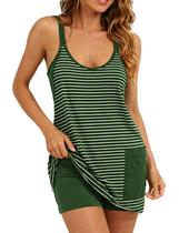 Vestido feminino IQSQSQ, atlético, sem mangas, Hot Shot com shorts Vestido feminino IQSQSQ, atlético, sem mangas, Hot Shot com shorts