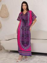 Vestido feminino kaftan bata longa de Seda Elegante moda indiana 2024