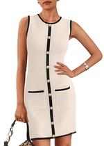Vestido feminino KIRUNDO, elegante, de verão, tricotado, colorido, bege