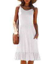 Vestido feminino LILBETTER casual sem mangas de verão com bolsos