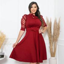 Vestido Feminino Lindo Evangélico Midi Godê Social Barato