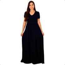 Vestido Feminino Longo Algodão 3 Marias Luxo Festa Gola V