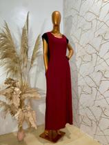 Vestido Feminino Longo Bicolor Regatão Elegante Moda Evangélica Plus Size Envio Imediato