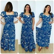 Vestido Feminino Longo com Manga Tecido Duna não amassa com bojo e forro Vestido Feminino Longo com Manga Tecido Duna não amassa com bojo e forro