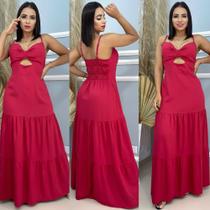 Vestido feminino longo de alça
