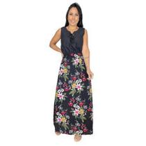 Vestido Feminino Longo Estampado Festa Social Evangelico - DRESSEE STORE