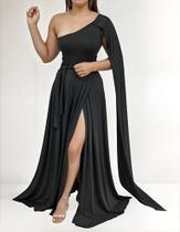 Vestido Feminino Longo Festa Madrinha Capa Longa, Casamento