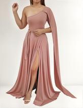 Vestido Feminino Longo Festa Madrinha Capa Longa, Casamento