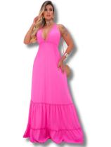 Vestido Feminino Longo Frente Unica Com Bojo Para Festa Dia e Tarde Noiva Madrinha Formatura