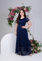 Vestido Feminino Longo Godê em Renda Festas e eventos