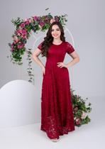 Vestido Feminino Longo Godê em Renda Festas e eventos