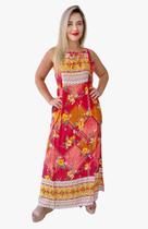 Vestido Feminino Longo Indiano Alça c/ Regulagem-Cod.5027