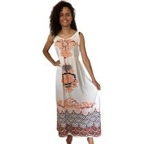 Vestido Feminino Longo Indiano Alça Estampada Colorida 454
