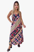 Vestido Feminino Longo Indiano Alça Trapézio Plus Size-Cod.5024 Vestido Feminino Longo Indiano Alça Trapézio Plus Size-Cod.5024
