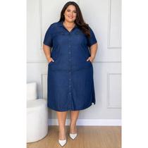 Vestido Feminino Longo Jeans Tencel Lu Ripper MC Vestido Feminino Longo Jeans Tencel Lu Ripper MC