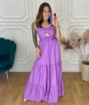 Vestido feminino longo na cor lilás tamanho (G)