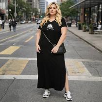 Vestido Feminino Longo Plus Size Estilo Casul Urbano Moda Verão