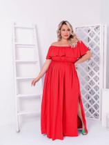 Vestido feminino longo plus size festa fenda casamento convidada - Snazzy Store