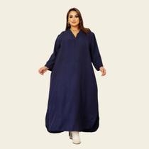 Vestido Feminino Longo Plus Size Linho Soltinho Lia Rosa