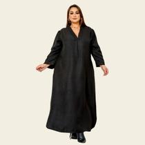 Vestido Feminino Longo Plus Size Linho Soltinho Lia Rosa