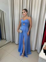 Vestido Feminino Longo sem alça Borboleta em tecido Trilobal Elastano - Elegância e Estilo pa
