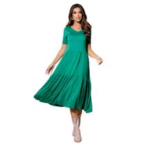 Vestido Feminino Longo Soltinho Manga Curta Multiuso Soltinho