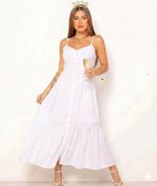 Vestido Feminino Longo Soltinho Viscose Poa Bolinha Alcinha Vestido Feminino Longo Soltinho Viscose Poa Bolinha Alcinha