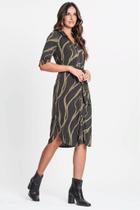 Vestido Feminino Manga 3/4 Rovitex - Casual Verde Vestido Feminino Manga 3/4 Rovitex - Casual Verde