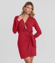 Vestido Feminino Manga Longa Curto Dianna Vermelho
