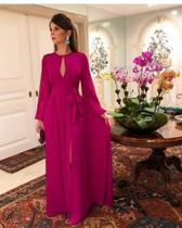 Vestido Feminino Manga Longa Inverno Tendência Madrinha Vestido Feminino Manga Longa Inverno Tendência Madrinha