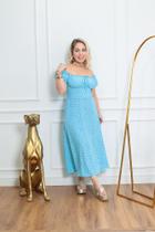 Vestido Feminino Medi com Manga Cigana com forro e fenda na Frente , com Elastex na costa