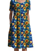 Vestido feminino Medlor Boho de manga curta com estampa floral 2025 Vestido feminino Medlor Boho de manga curta com estampa floral 2025