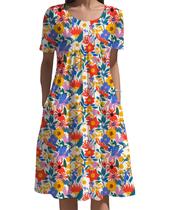 Vestido feminino Medlor Boho de manga curta com estampa floral 2025 Vestido feminino Medlor Boho de manga curta com estampa floral 2025