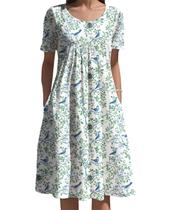 Vestido feminino Medlor Boho de manga curta com estampa floral 2025 Vestido feminino Medlor Boho de manga curta com estampa floral 2025