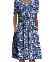 Vestido feminino Medlor Boho de manga curta com estampa floral 2025 Vestido feminino Medlor Boho de manga curta com estampa floral 2025